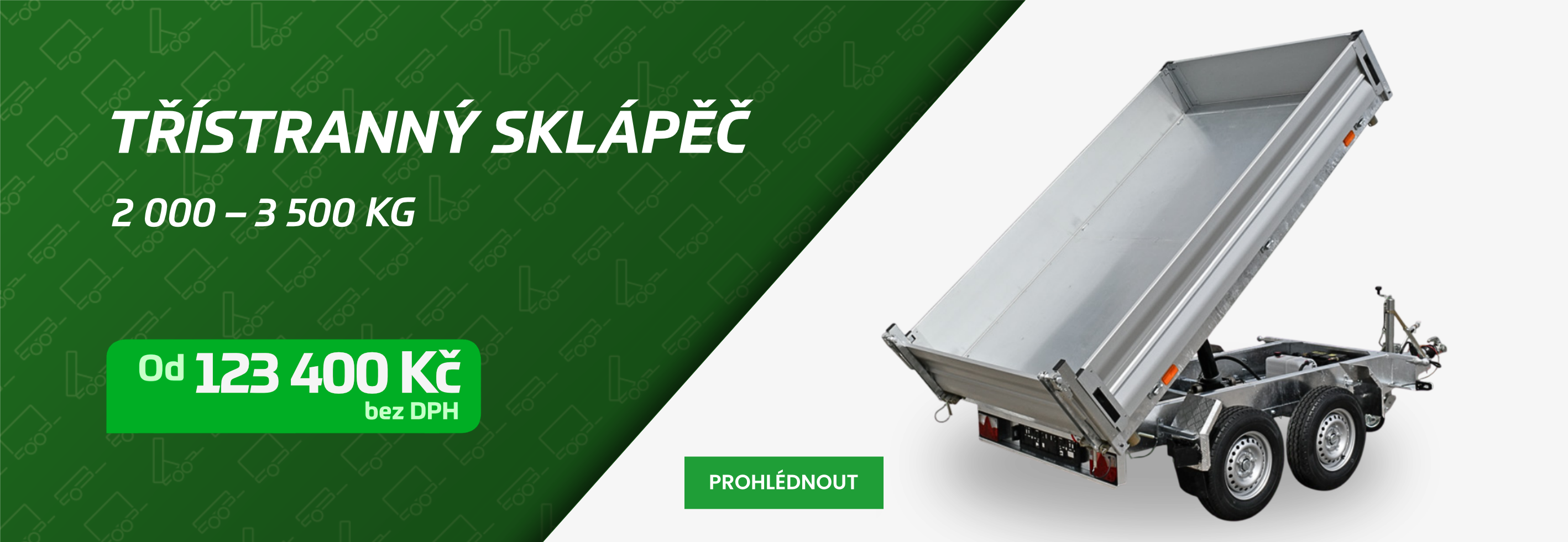 Tříst­ranný sklápěcí přívěs 2700–3500 kg od Holoubek – cena od 117 500 Kč bez DPH