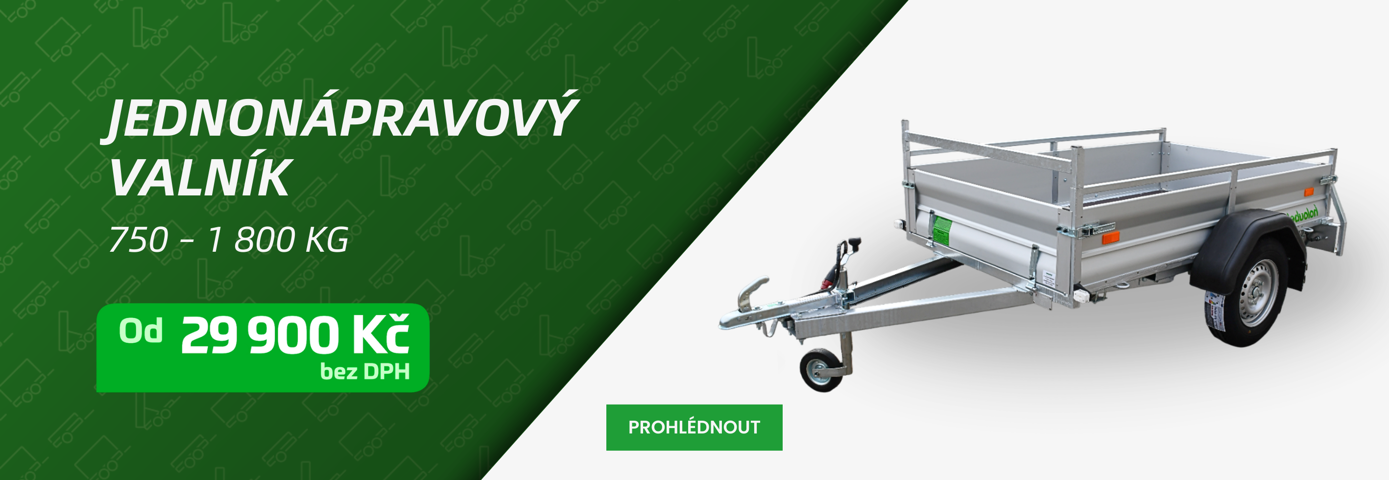 Jednonápravový valníkový přívěs 750–1800 kg od Holoubek – cena od 29 900 Kč bez DPH