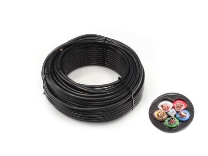 Kabel 5x0,75, hnědá/ bílá/ červená/ zelená/ modrá, balení  50 m