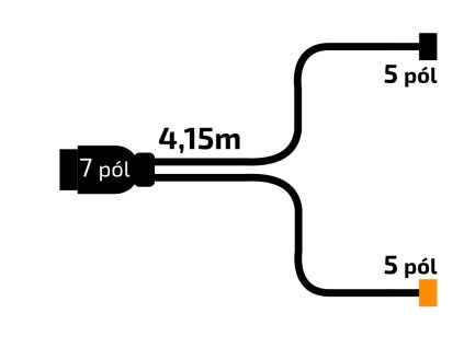 Kabeláž  4,15 m /7-pól. zástrčka, bez předních vývodů, baj5, VAPP (Jokon komp.)