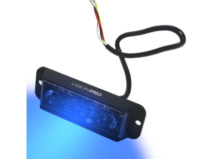 Výstražná záblesková svítilna VISIONPRO, 4x LED, modrá, plochá