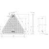 Odrazový trojúhelník 143x125 mm s otvory
