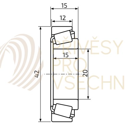 Ložisko kužel. do bubnu KNOTT 203,2x40 vnější 406144.001 42x20/h15)