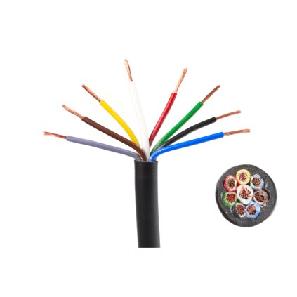 Kabel 8x (7x1 + 1x1,5), osmibarevný, metráž