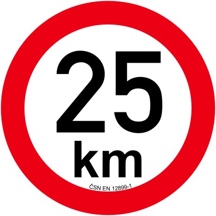 Omezení rychlosti 25 km retroreflexní pr. 200 mm