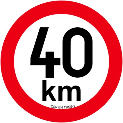 Omezení rychlosti 40 km retroreflexní pr. 200 mm