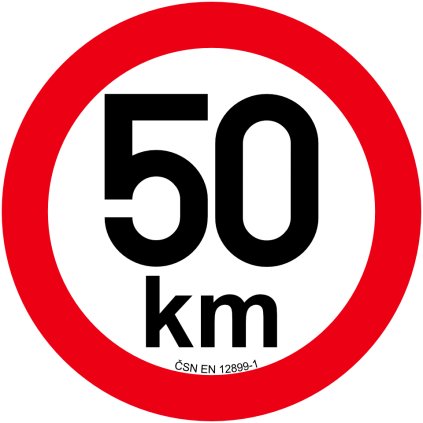 Omezení rychlosti 50 km retroreflexní pr. 200 mm