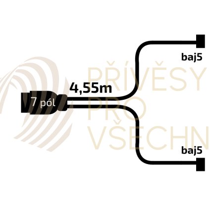 Kabeláž  4,55 m /7-pól. zástrčka, bez předních vývodů, baj5, VAPP (Jokon komp.)