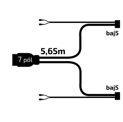 Kabeláž 5,65 m/7-pól - zástrčka, s předními vývody QS75, baj5, VAPP
