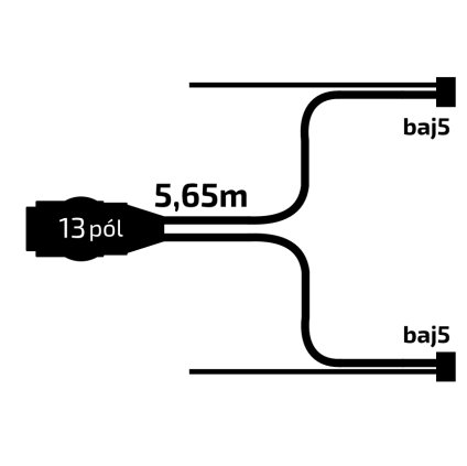 Kabeláž 5,65 m/13-pól. zástrčka, s předními vývody QS150, baj5, VAPP