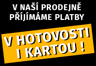 Přijímáme platby v hotovosti i kartou