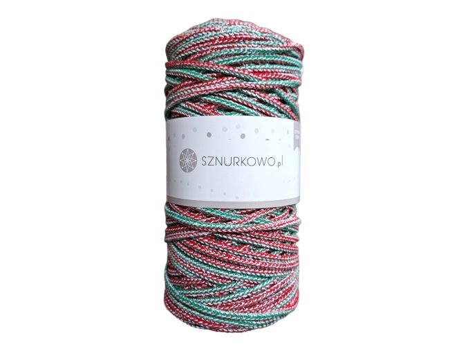 SZNURKOWO ŠŇŮRA 3 MM VÁNOČNÍ MIX S GLITTREM