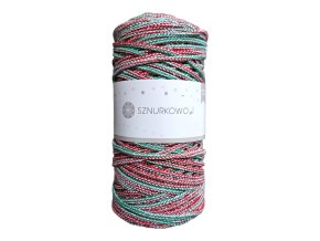 SZNURKOWO ŠŇŮRA 3 MM VÁNOČNÍ MIX S GLITTREM