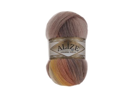 Angora gold batik 4741 hnědo-oranžová