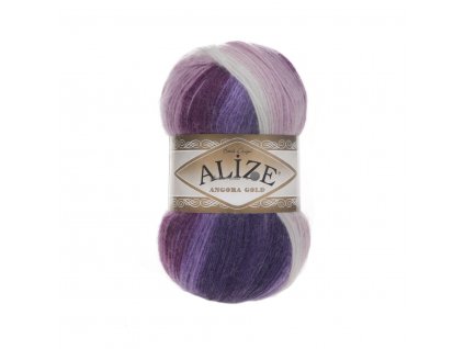 Angora gold batik 2630 fialovo-růžová