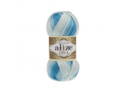 Příze Alize Diva batik 2130 modro-bílá