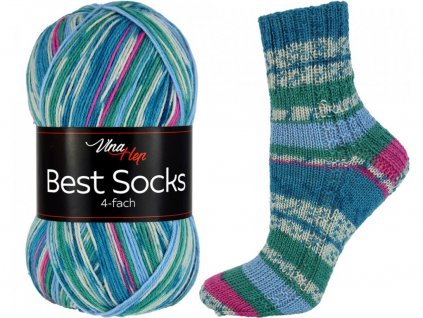 Příze Best socks 7310 modro-světle-růžová