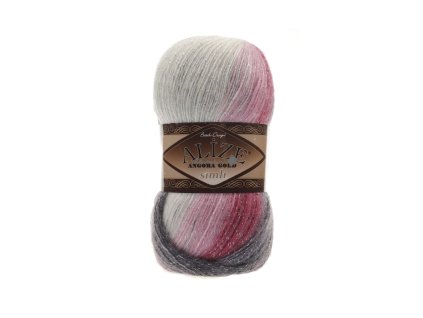 Angora gold simli batik 1602 růžovo-černo-světlá