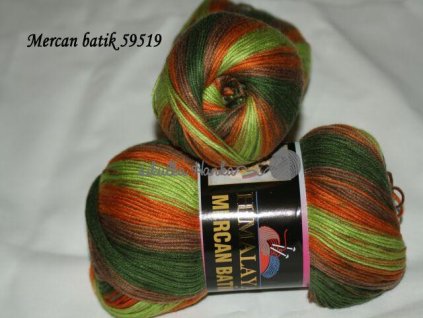 Mercan batik 59519 zeleno-oranžová