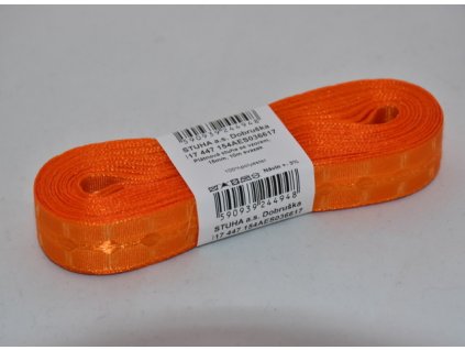 Stuha plátnová se vzorem 15mm 617 oranžová