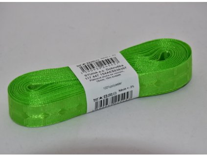 Stuha plátnová se vzorem 15mm 307 zelená