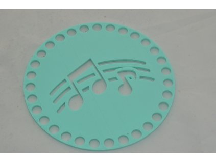 Víko/dno na košík 14,5cm - noty mint