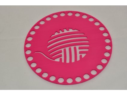 Víko/dno na košík 14,5cm - klubko fuchsie