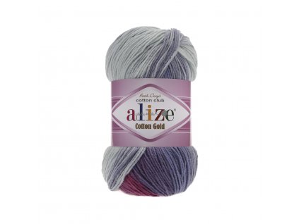 Alize Cotton gold batik 3686 fialovo-modrý melír