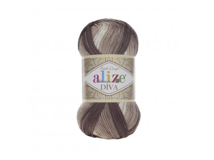 Příze Diva batik 1815 hnědý melír