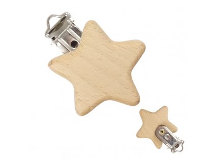 dreveny klip na cumlik hviezda 1 kus id35106