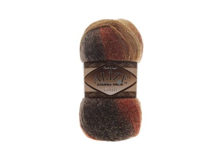 Angora gold simli batik 2626 hnědo-světlá