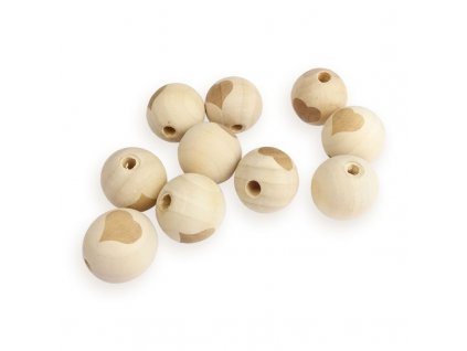 ideal drevena koralka so srdieckom 20 mm 10 ks id29657