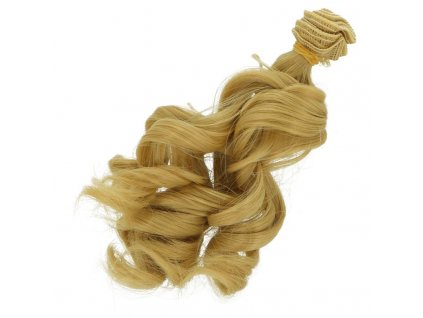 Vlásky pro panenky - kudrnaté tmavý blond
