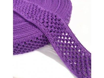 elastic cotton binding 5 cm purple
