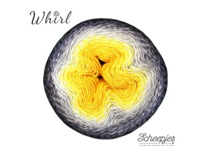 Whirl Sheepjes 787 černo-žlutý melír