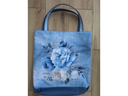 Taška vzor č. 48 - modrá + modrá kytice