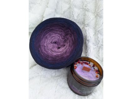 Rosie Harmony Aroma - Čarodějka s černým lurexem 1500m/3N a svíčka s dřevěným knotem