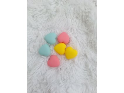 Silikonová zarážka na jehlice - Srdíčka mix barev - 6ks