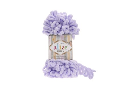 Příze Puffy 146 sv.fialová - balík 5ks - mírně ušpiněné