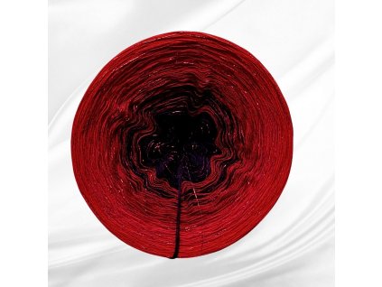 Barevné  klubíčko Rosie Harmony 1000m/3N - Vášnivá láska rev. červený lurex