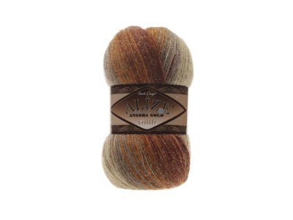 Angora gold simli batik 6283 hnědo-červeno-světlá