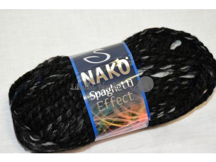 Příze Nako Spaghetti Effect 7600 černá s bílým