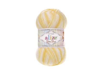 Příze Baby best batik 6661 žluto-bílá