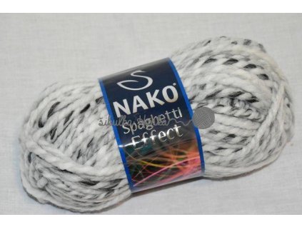 Příze Nako Spaghetti Effect 7653 bílo-šedá
