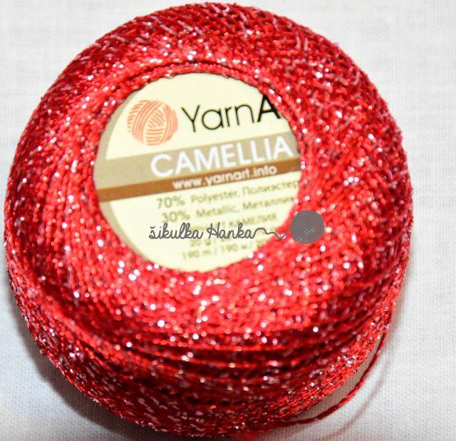 YarnArt Příze lurexová Camellia 416 červená