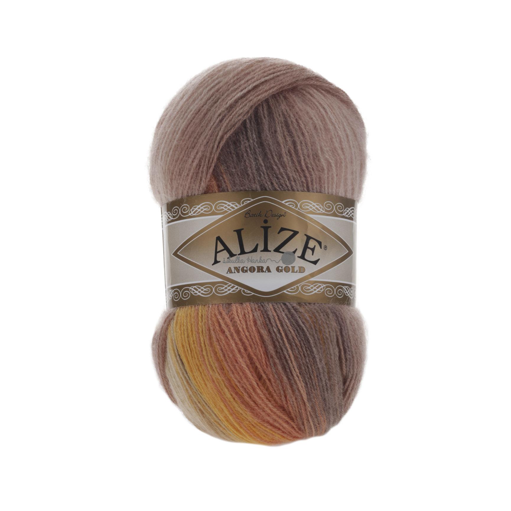 Alize Angora gold batik 4741 hnědo-oranžová