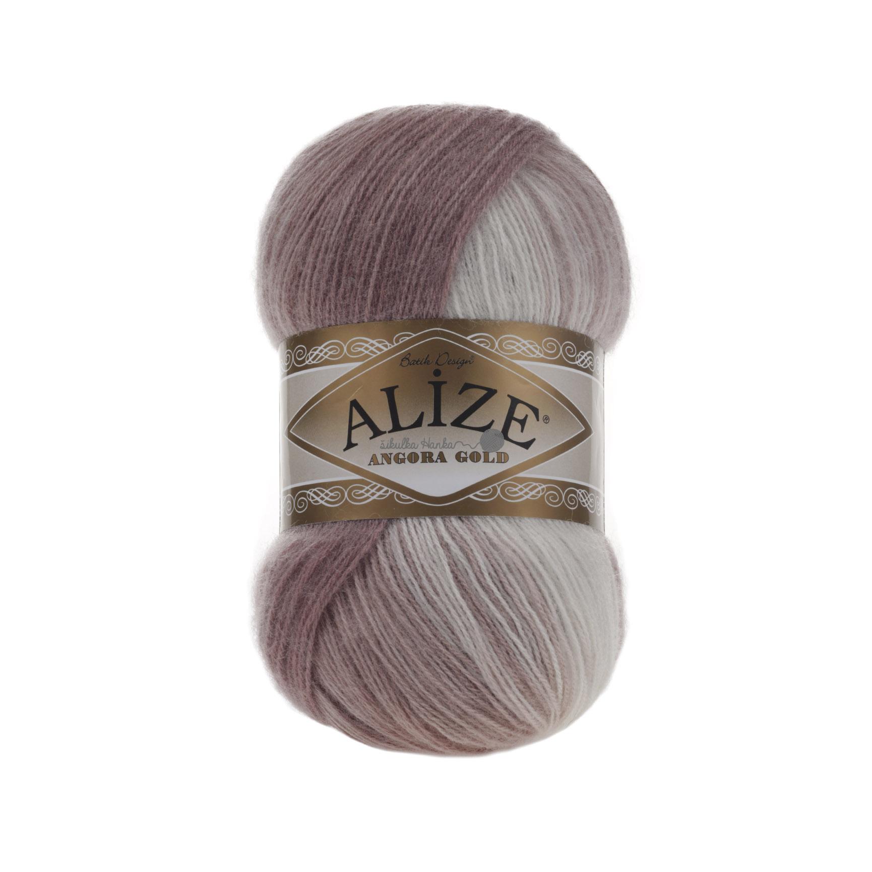 Alize Angora gold batik 5698 starofialovo-hnědo-světlá