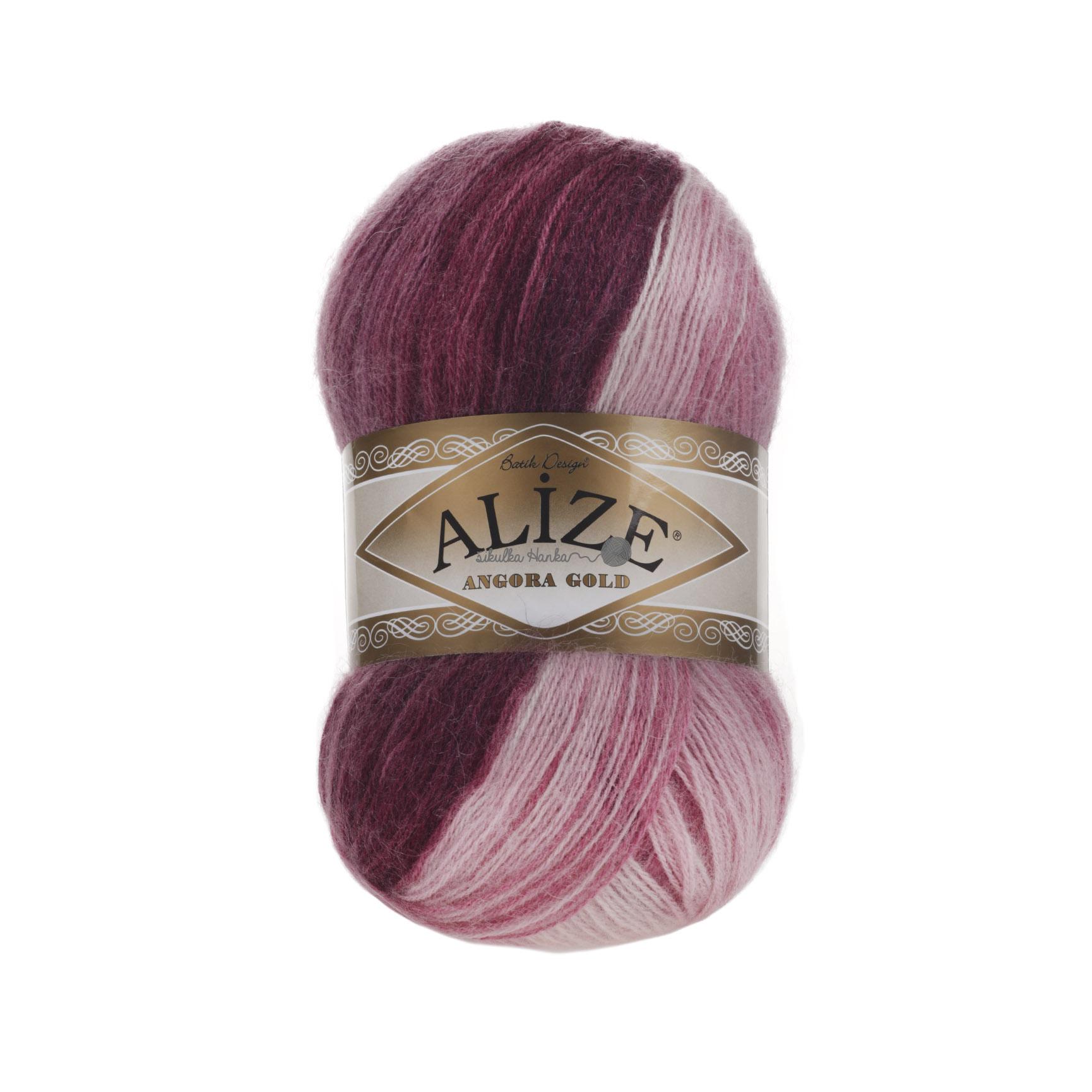 Alize Angora gold batik 1895 vínovo-světlá