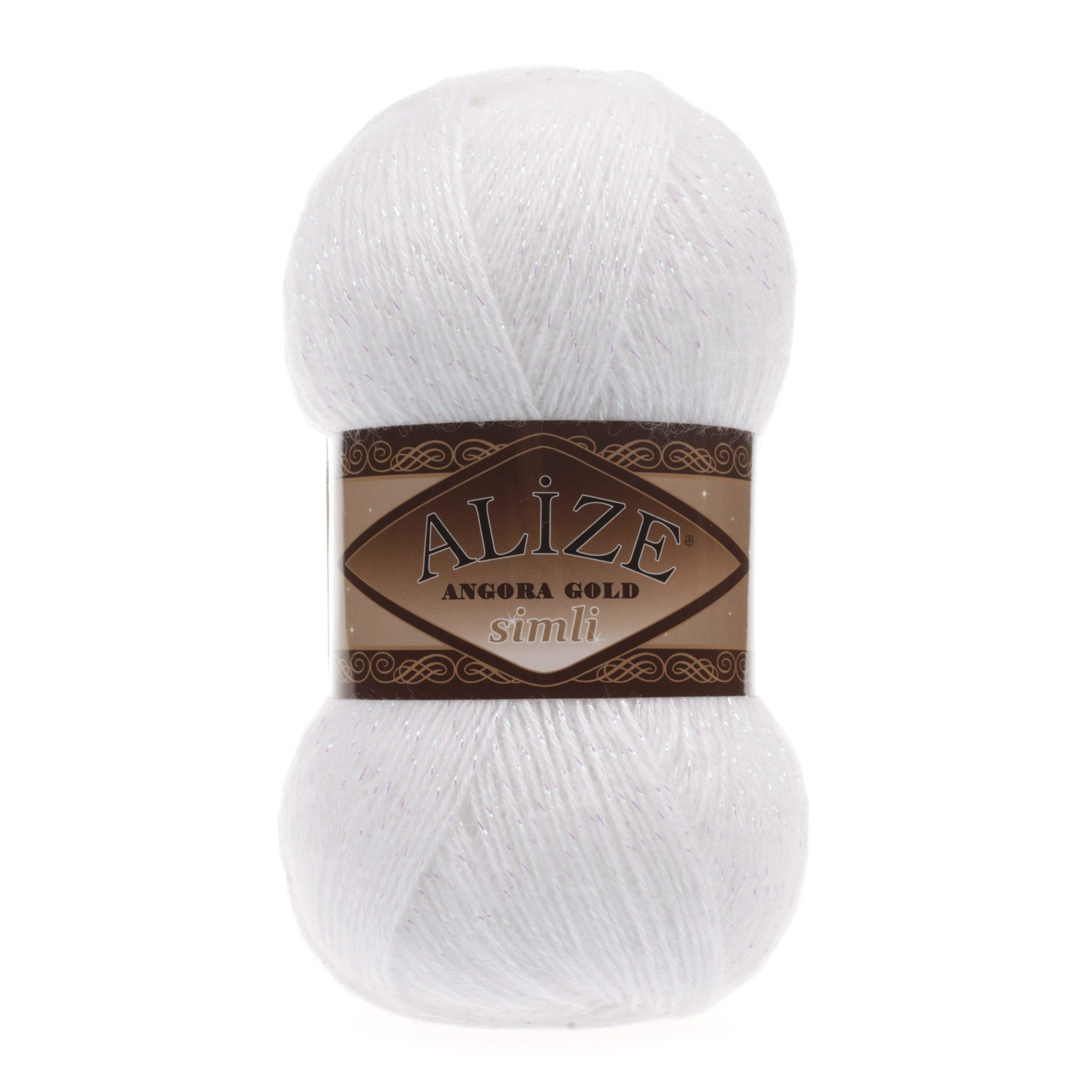 Příze Alize Angora gold simli 55 bílá