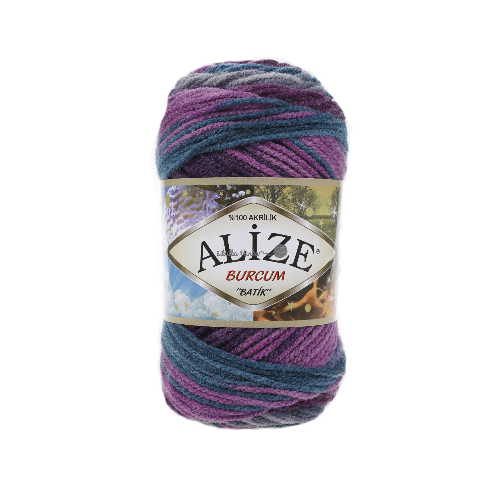 Alize Burkum batik 3366 fialovo-tyryksovo-šedá